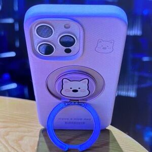 Cute Pink Phone Case with Ring Holder